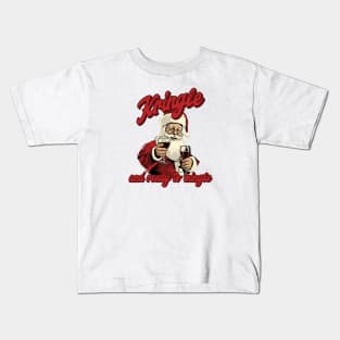 Kringle and Ready to Mingle funny Christmas Santa Kids T-Shirt